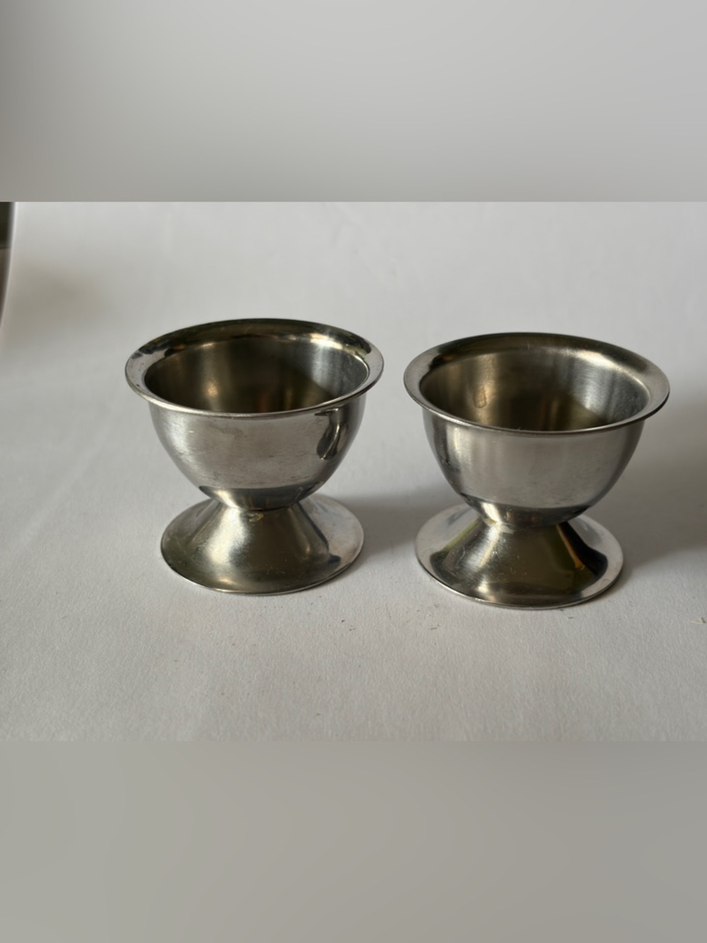 2 Rostfritt Staal Stainless Steel Egg Cups Vintage Sweden 1 1/2”